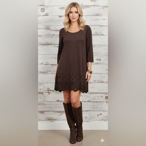 Wrangler Faux Suede Western Brown Mini Dress Size XXL